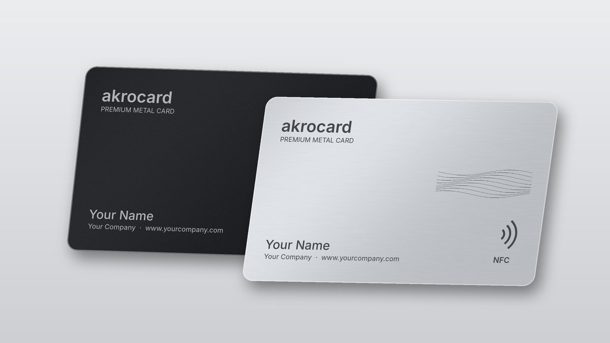 Custom black and silver metal cards with NFC chip